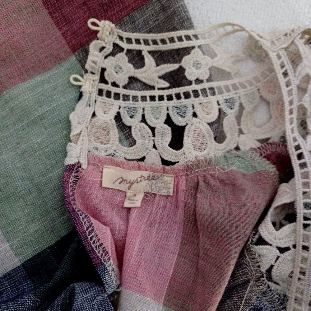 Mystree Patchwork Plaid Boho Cottagecore Crochet … - image 9